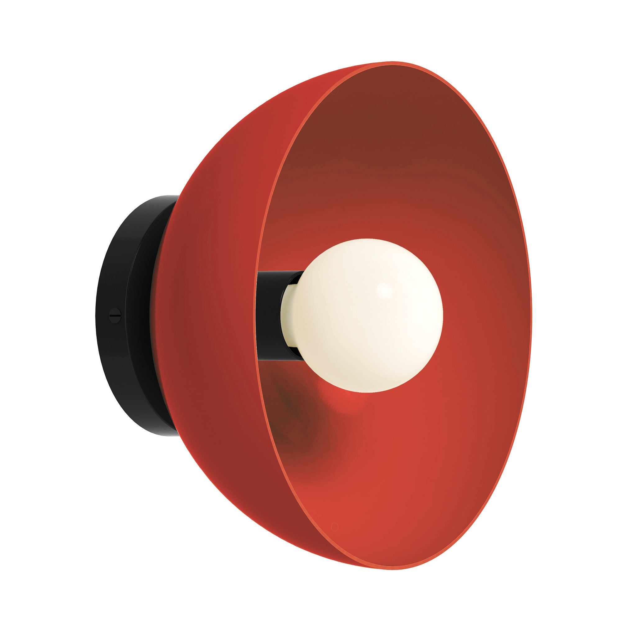 Black and riding hood red color hemi dome sconce 10" Dutton Brown lighting