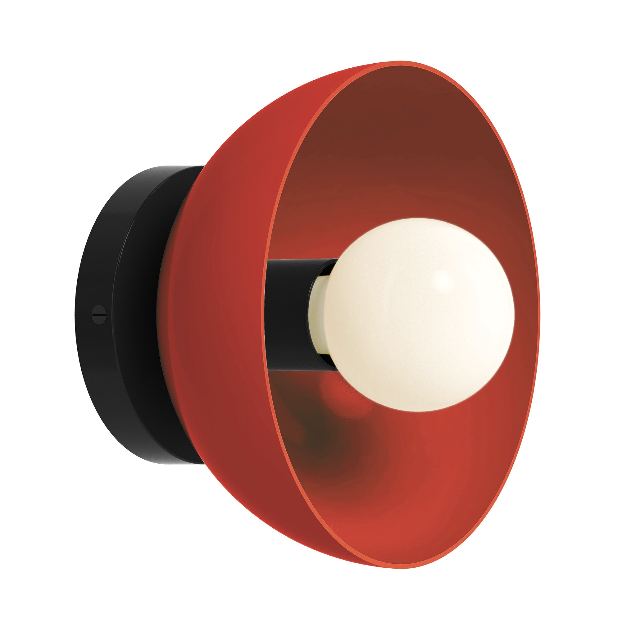 Black and riding hood red color Hemi sconce 8" Dutton Brown lighting