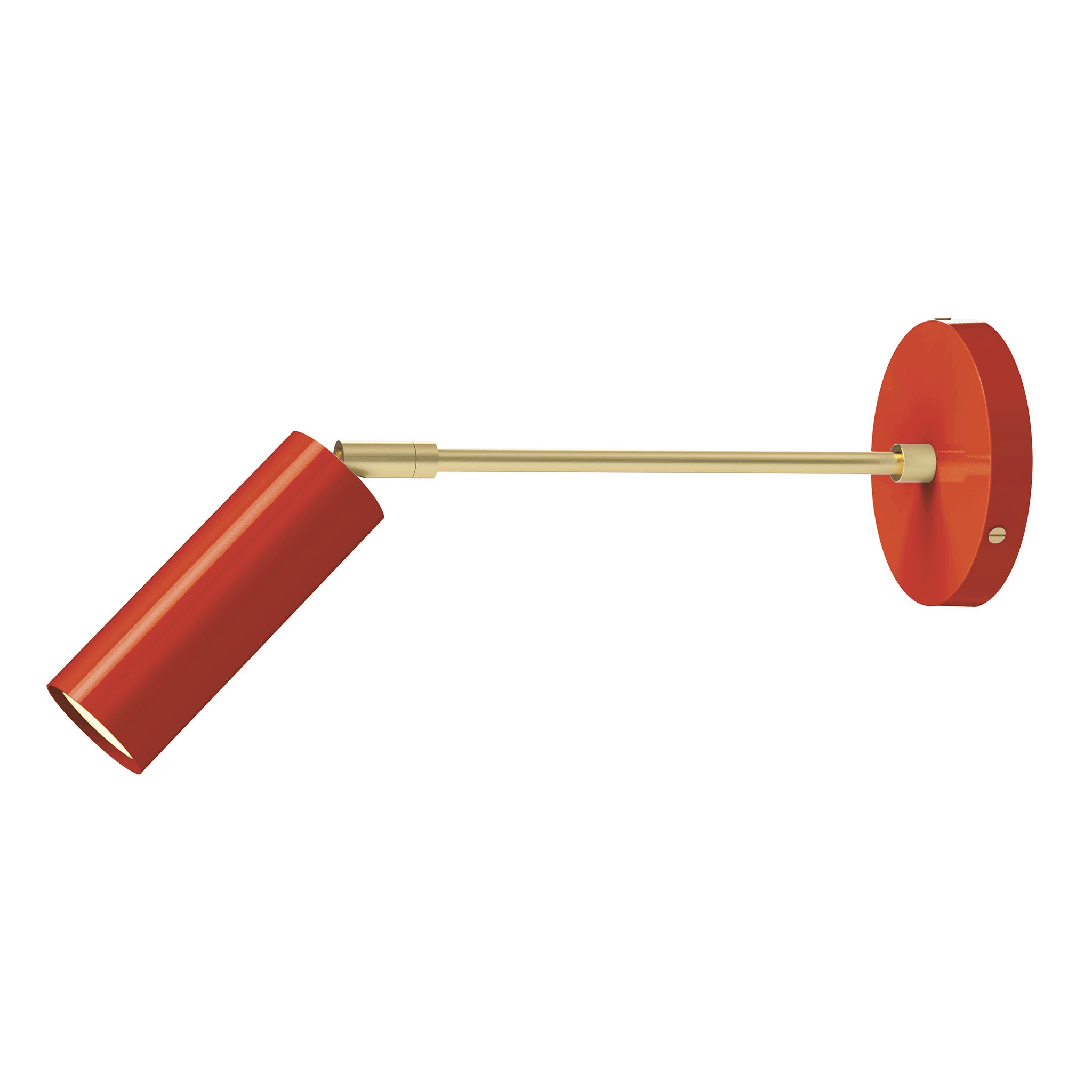 brass riding hood red color reader sconce - 10" arm dutton brown lighting
