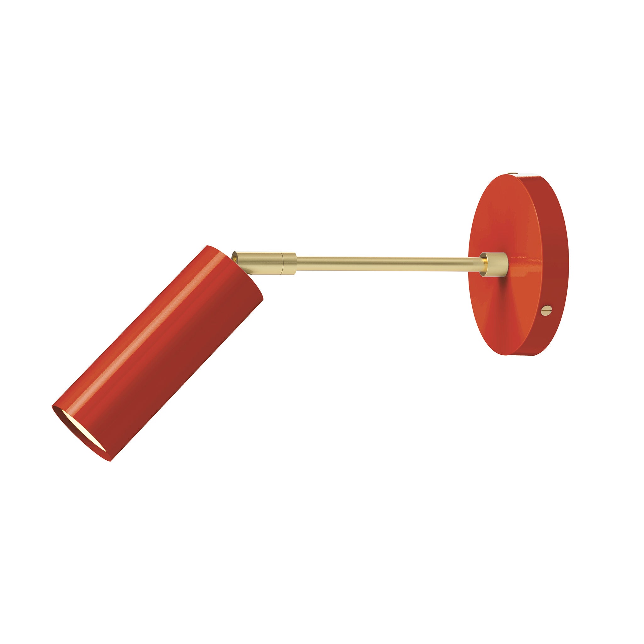 brass riding hood red color reader sconce - 6" arm dutton brown lighting