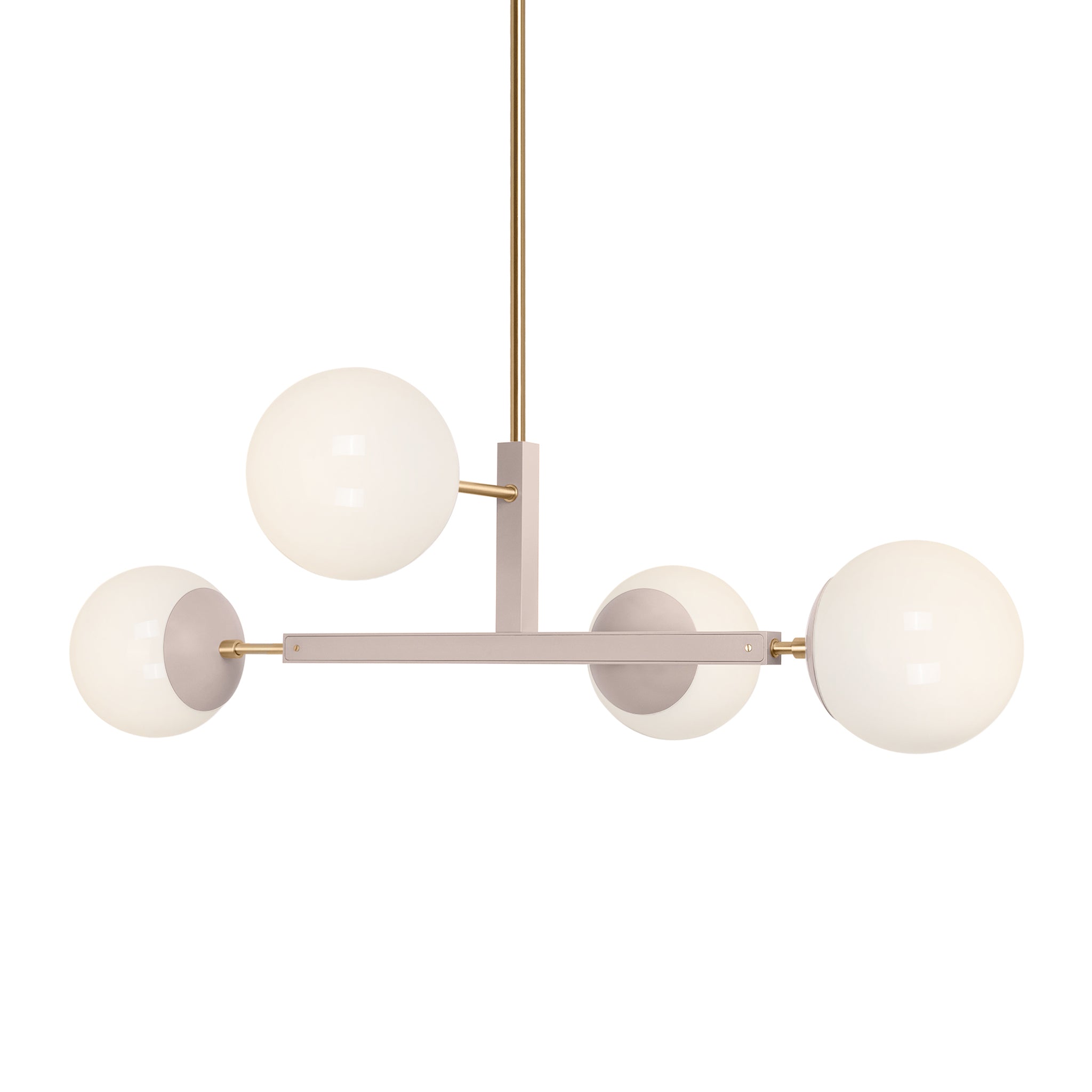 Brass and barely color Status chandelier 35" Dutton Brown lighting