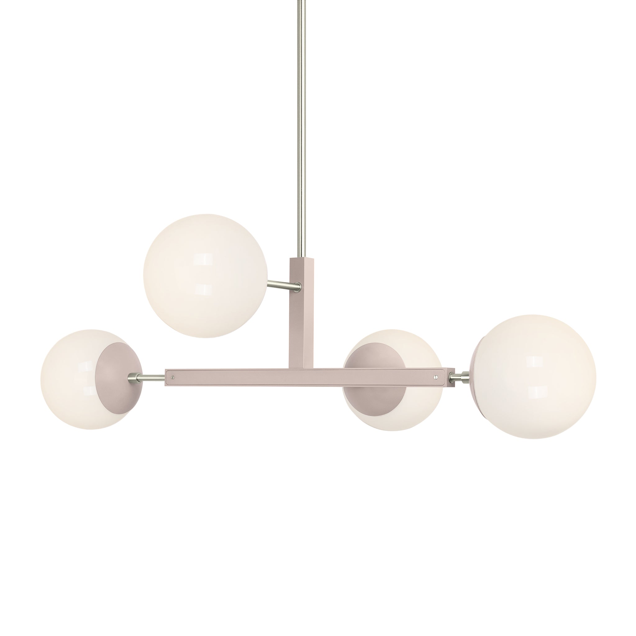 Nickel and barely color Status chandelier 35" Dutton Brown lighting