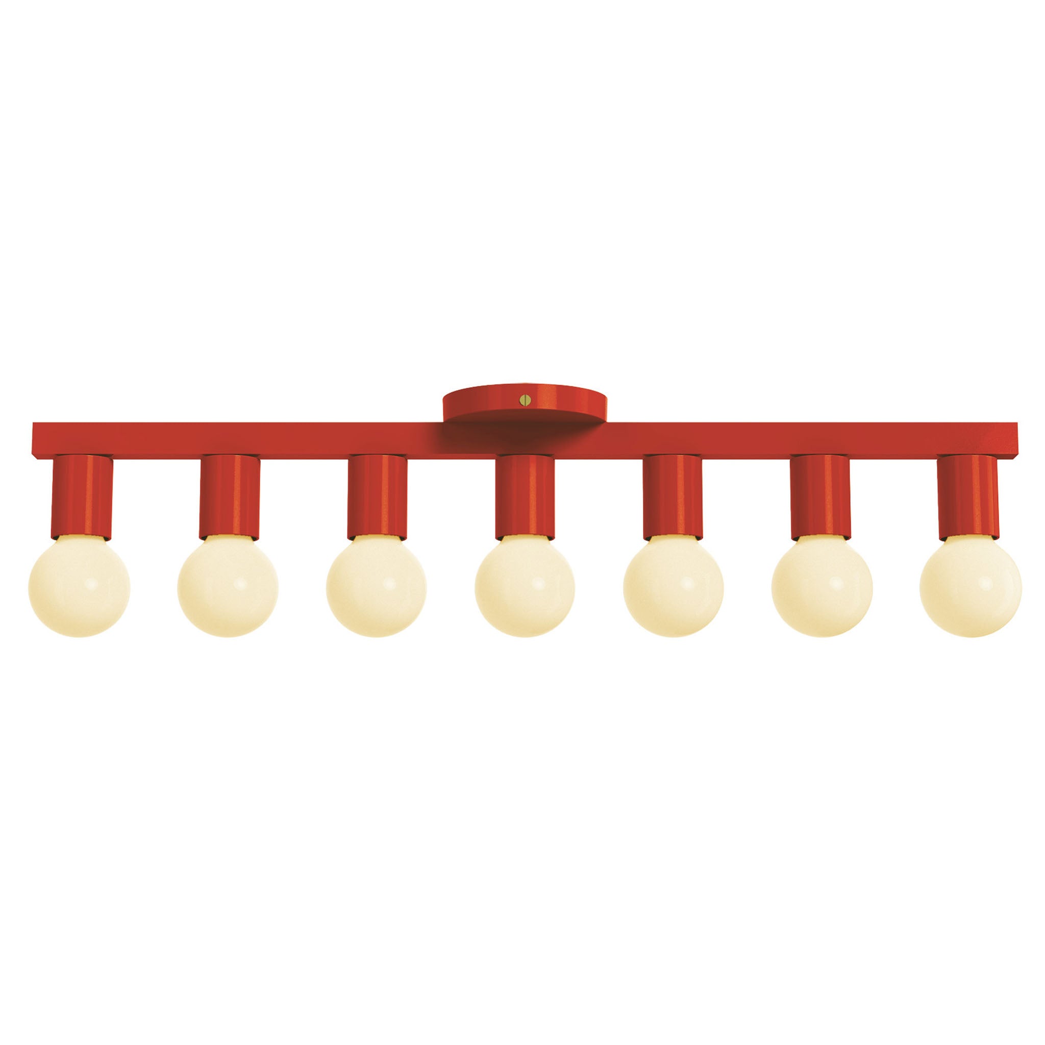 brass and riding hood red vogue 7 color flush mount dutton brown lighting