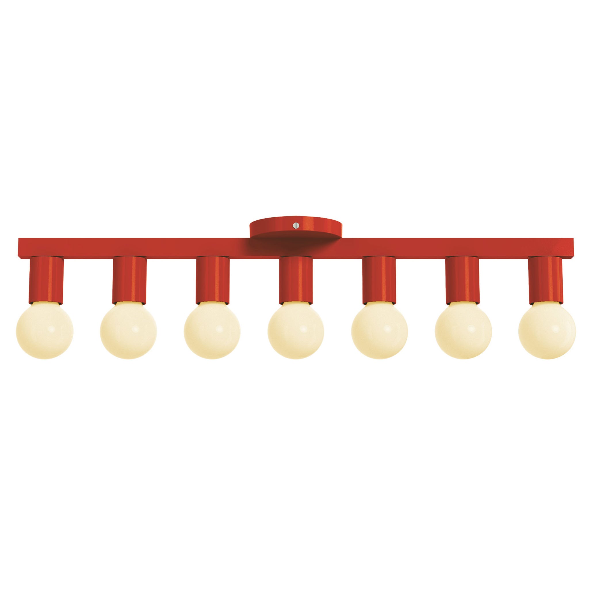 nickel and riding hood red vogue 7 color flush mount dutton brown lighting