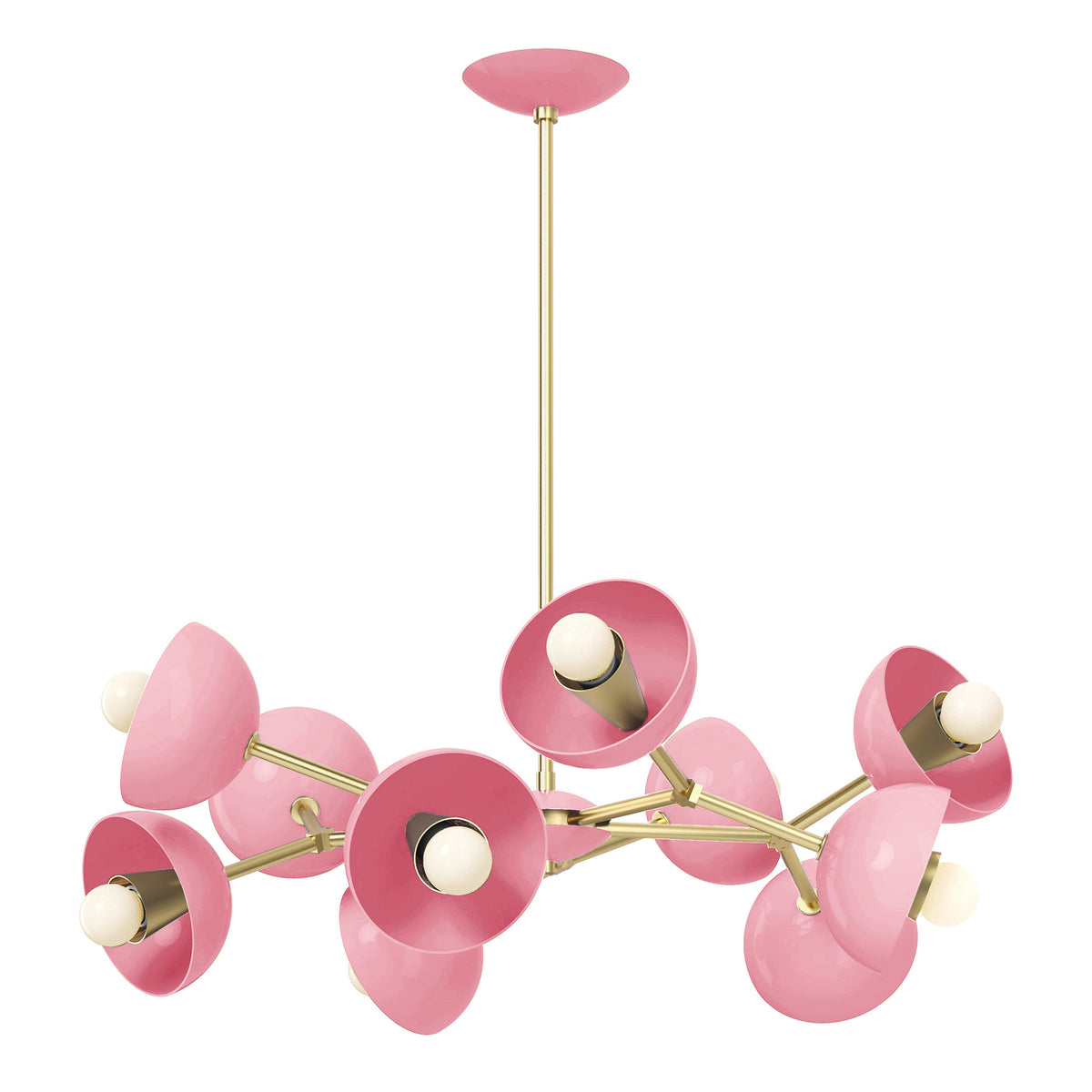 brass pinkaboo color alegria chandelier 30" dutton brown lighting