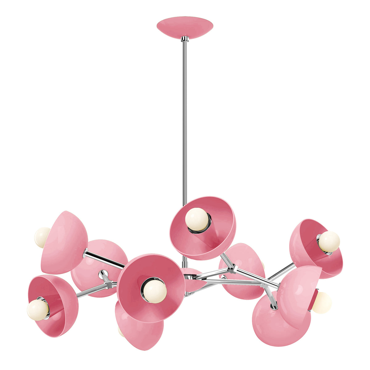 nickel pinkaboo color alegria chandelier 30" dutton brown lighting
