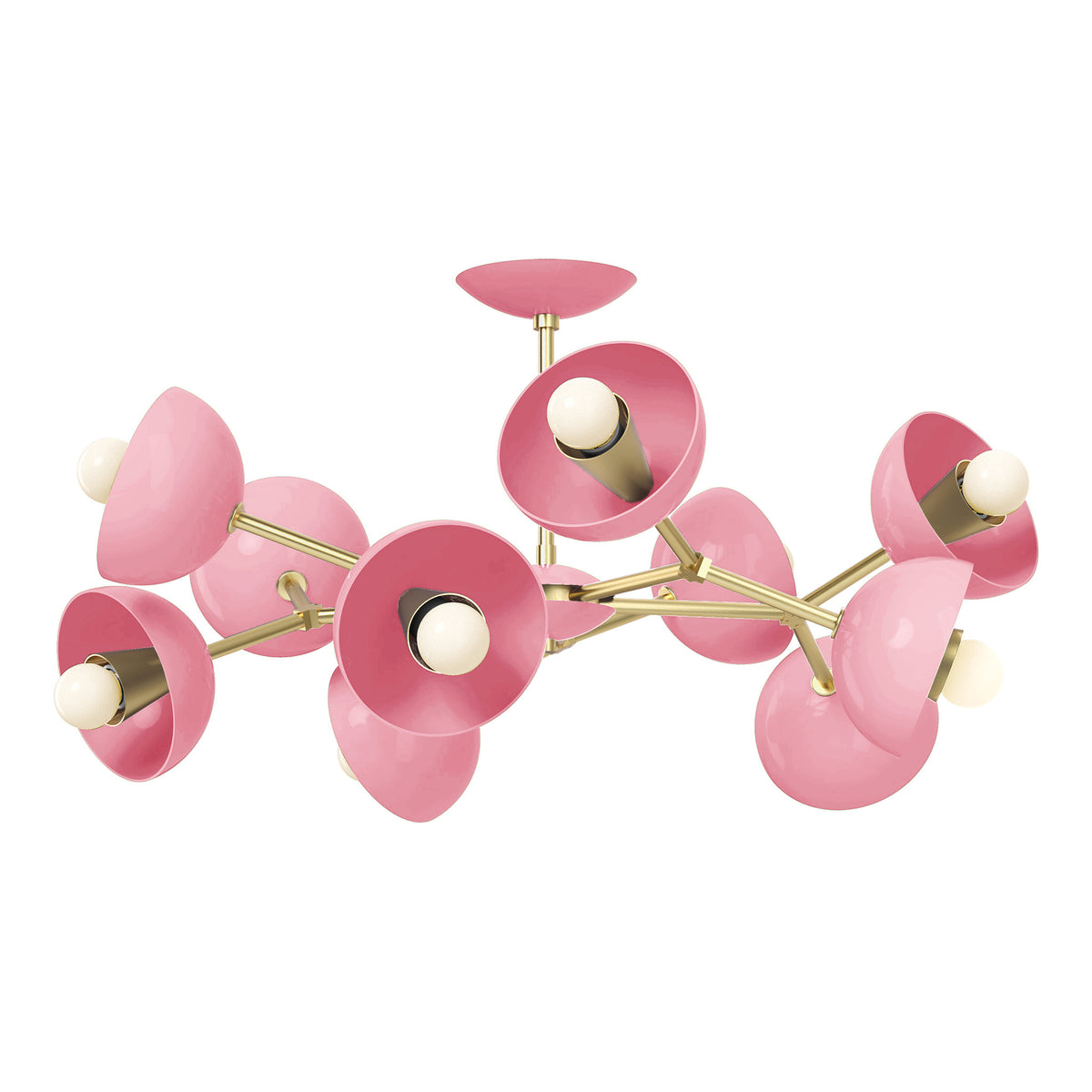 brass pinkaboo color alegria flush mount 30" dutton brown lighting
