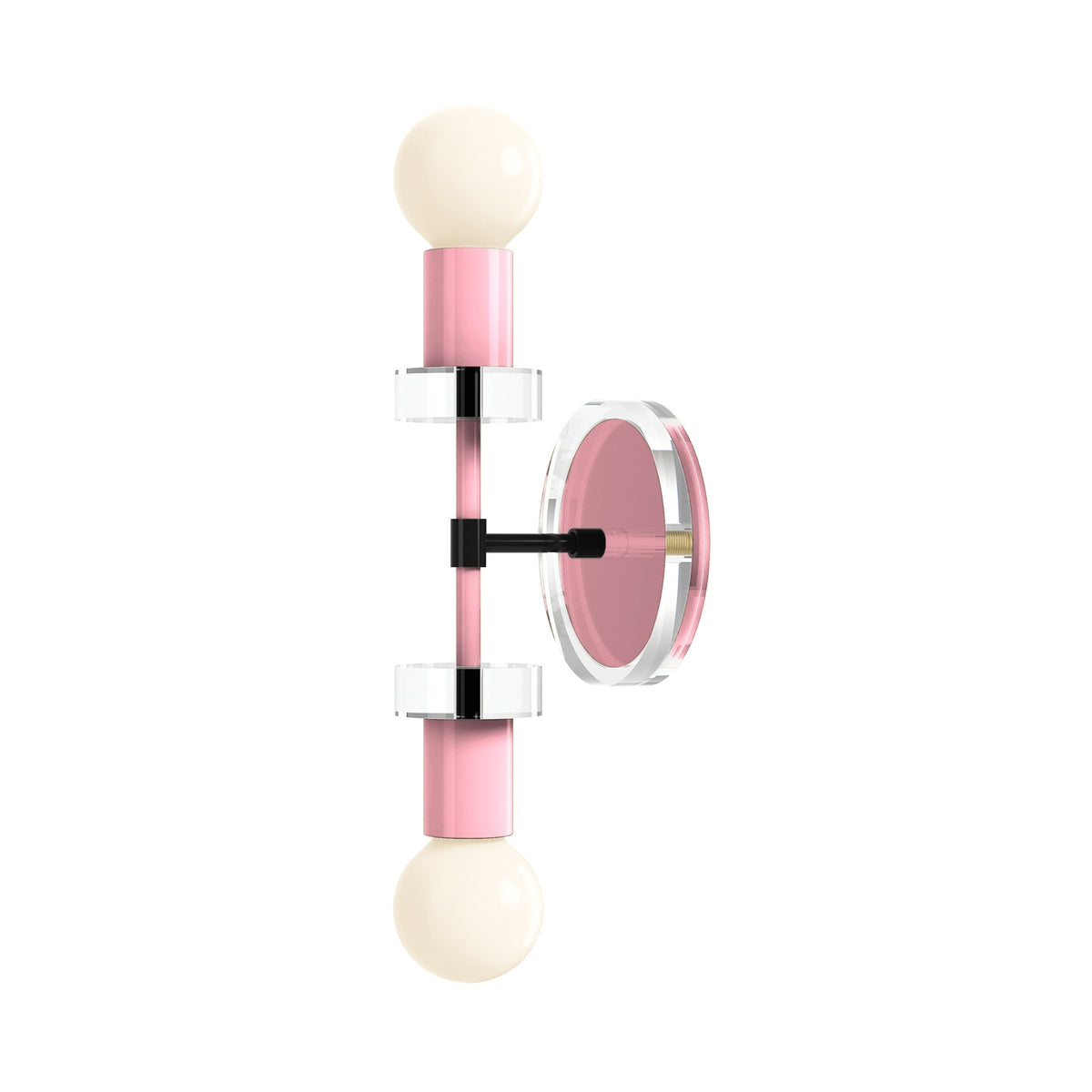 Black and Pinkaboo Bianca Acrylic Wall Sconce 12" Dutton Brown Lighting