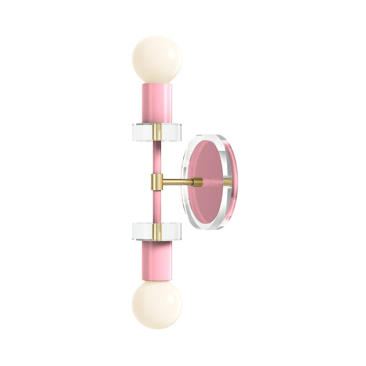 Brass and Pinkaboo Bianca Acrylic Wall Sconce 12" Dutton Brown Lighting