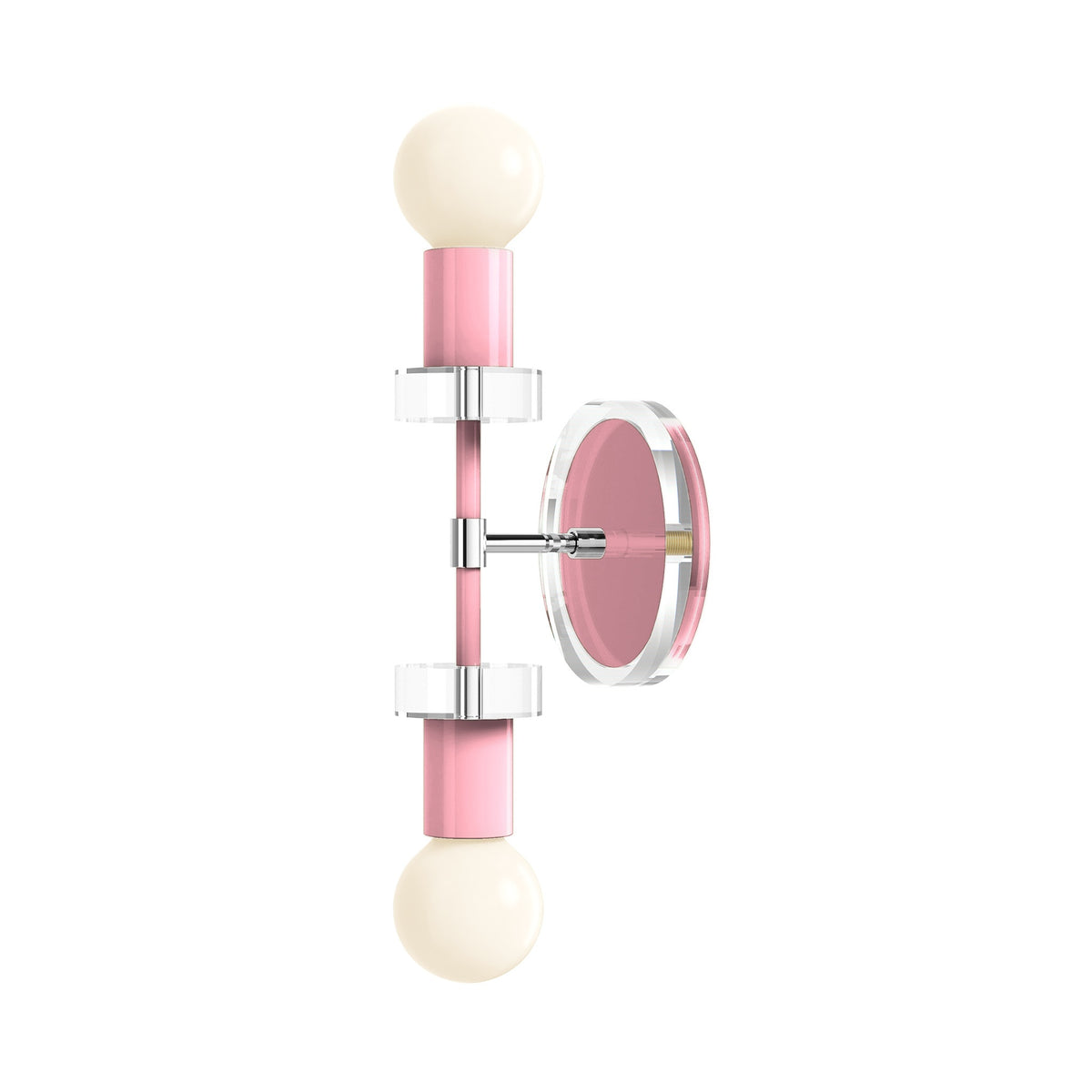 Nickel and Pinkaboo Bianca Acrylic Wall Sconce 12" Dutton Brown Lighting