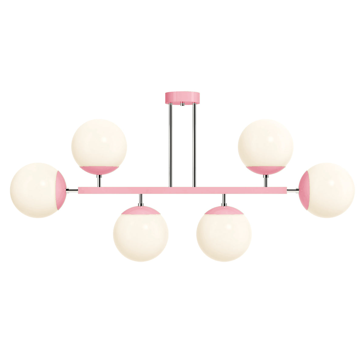 nickel and pinkaboo Color Big Axia Globe Chandelier 50" Dutton Brown lighting