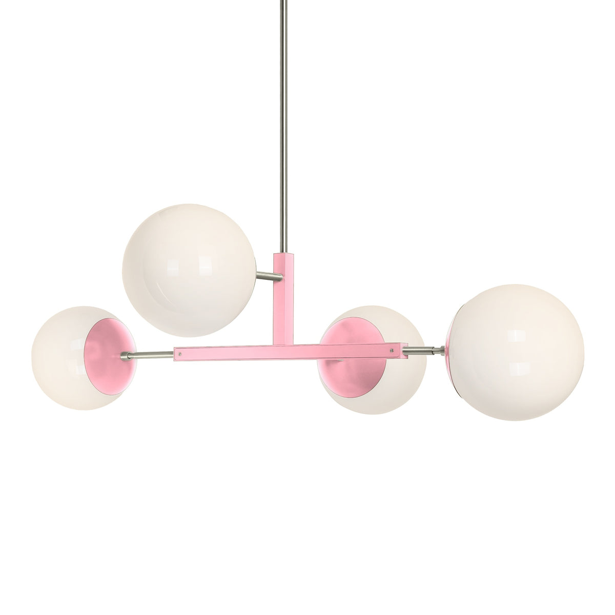Nickel and pinkaboo color Big Status chandelier 42" Dutton Brown lighting