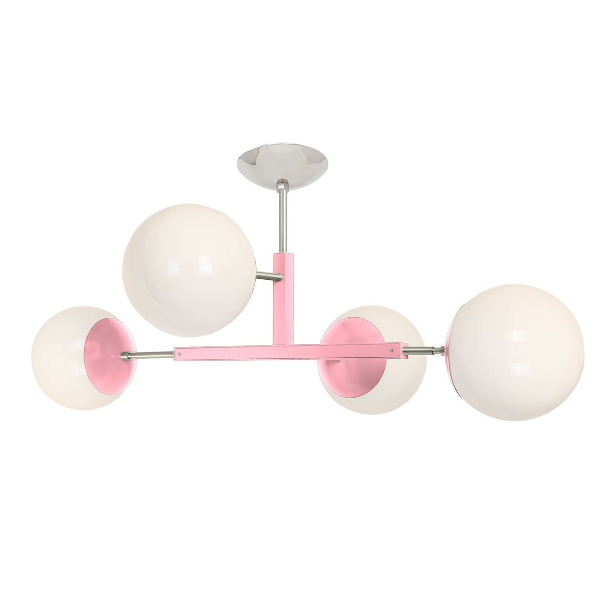 Nickel and pinkaboo color Big Status flush mount Dutton Brown lighting