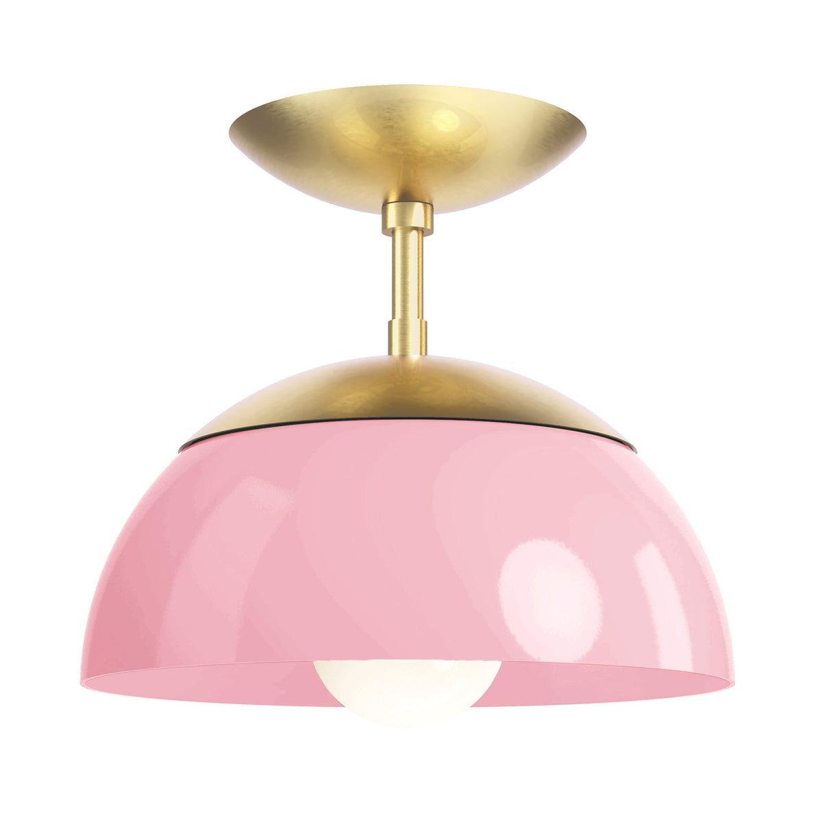 brass pinkaboo color cadbury flush mount 10" dutton brown lighting