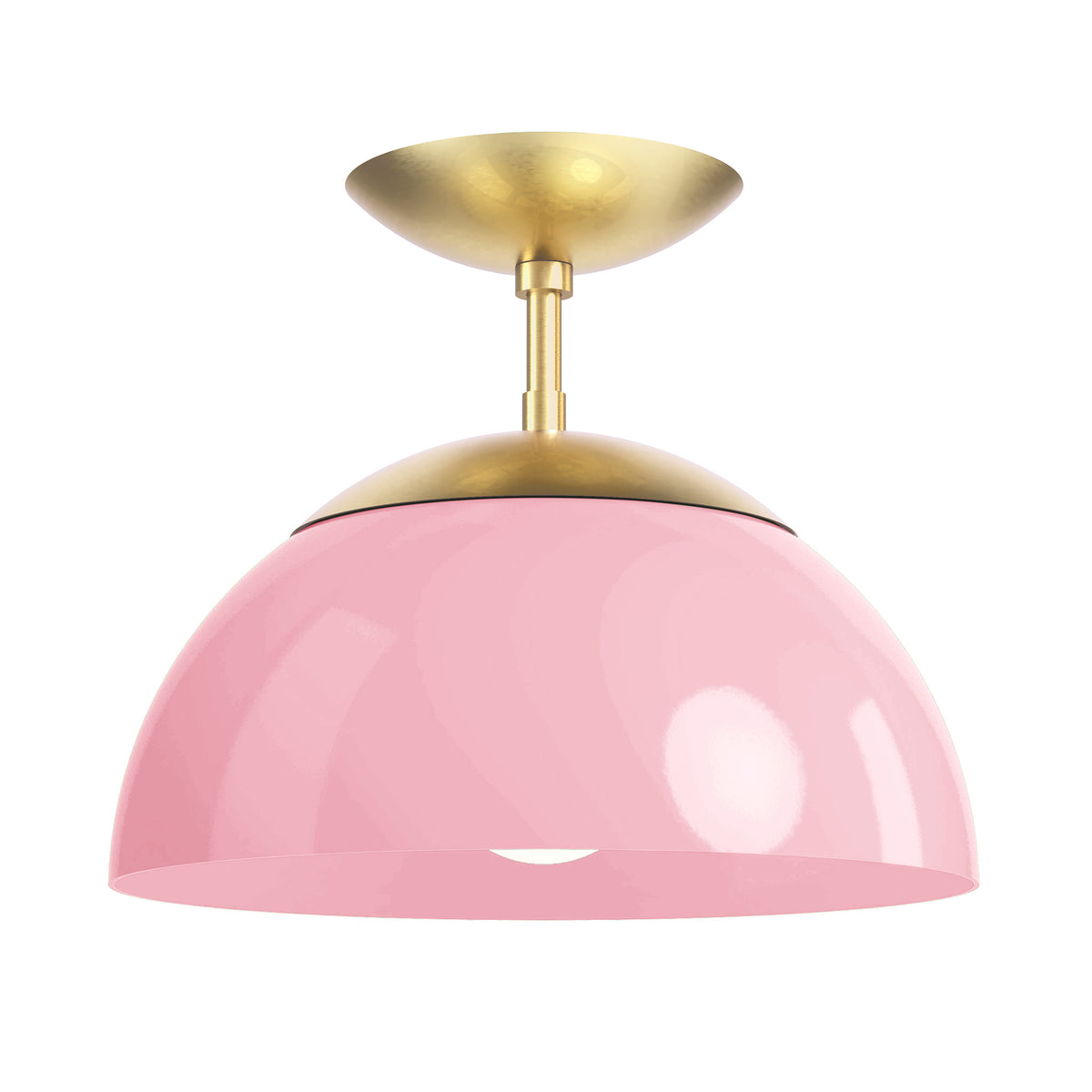 brass pinkaboo color cadbury flush mount 12" dutton brown lighting