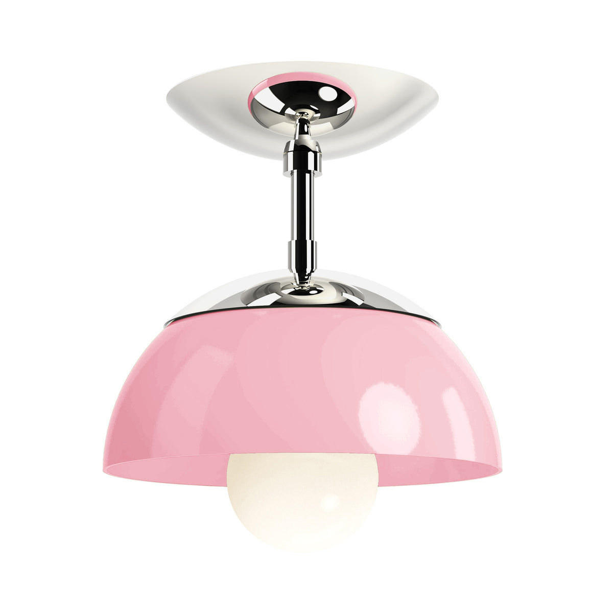 nickel pinkaboo color cadbury flush mount 8" dutton brown lighting