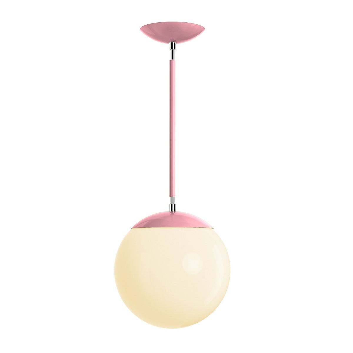 Polished nickel and pinkaboo cap globe pendant 10" dutton brown lighting