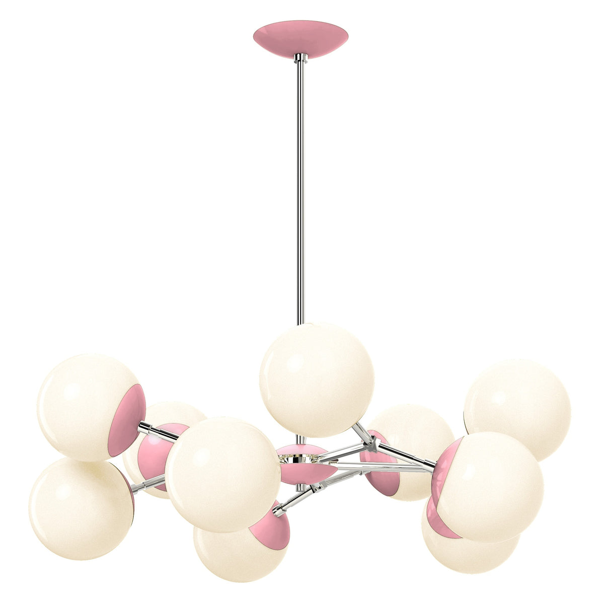 nickel pinkaboo color crown chandelier 32" dutton brown lighting