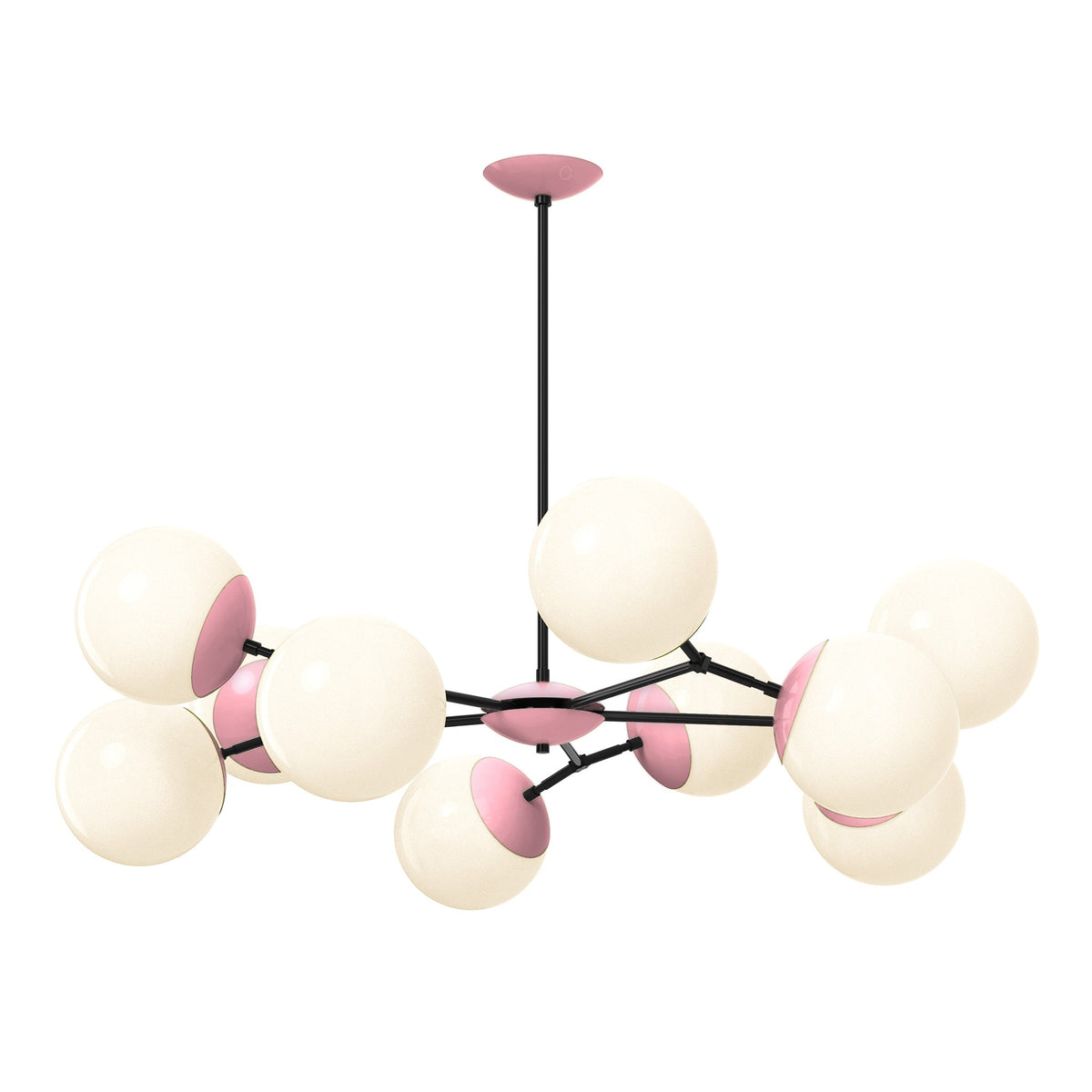 black pinkaboo color crown chandelier 46" dutton brown lighting