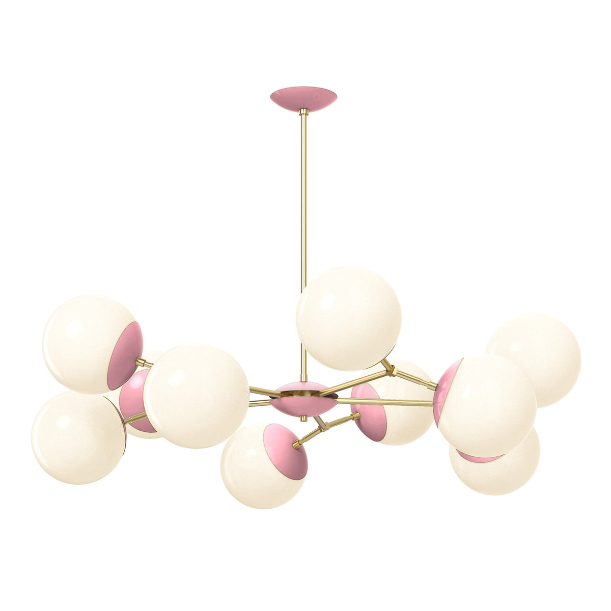 brass pinkaboo color crown chandelier 46" dutton brown lighting