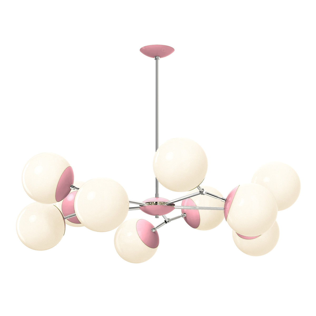 nickel pinkaboo color crown chandelier 46" dutton brown lighting