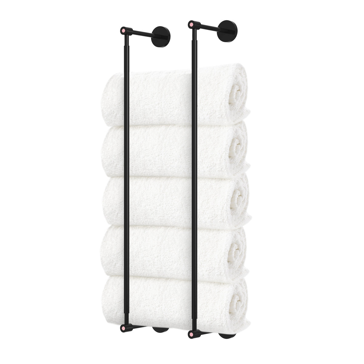 Black and pinkaboo head towel rack 18 inch dutton brown hardware