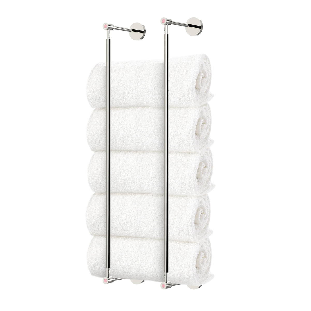 Nickel and pinkaboo head towel rack 24 inch dutton brown hardware