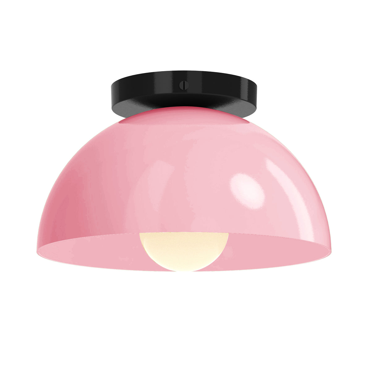 Black and pinkaboo color Hemi flush mount 10" Dutton Brown lighting