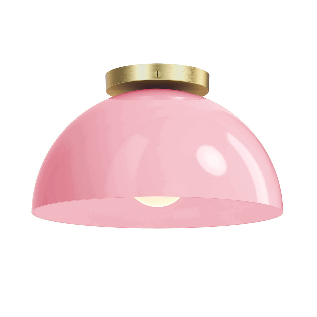 Brass and pinkaboo color Hemi flush mount 12" Dutton Brown lighting