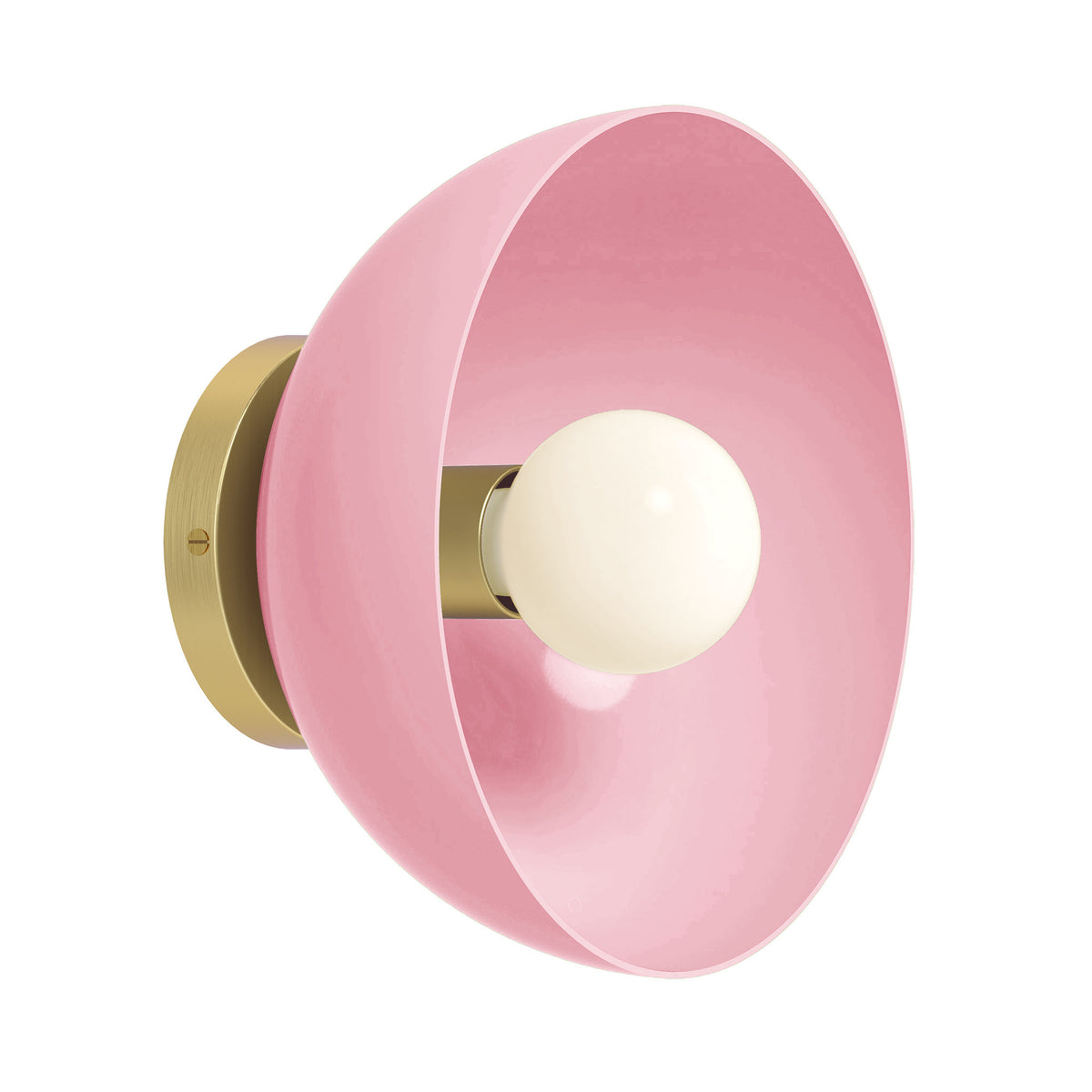 Brass and pinkaboo color hemi dome sconce 10" Dutton Brown lighting