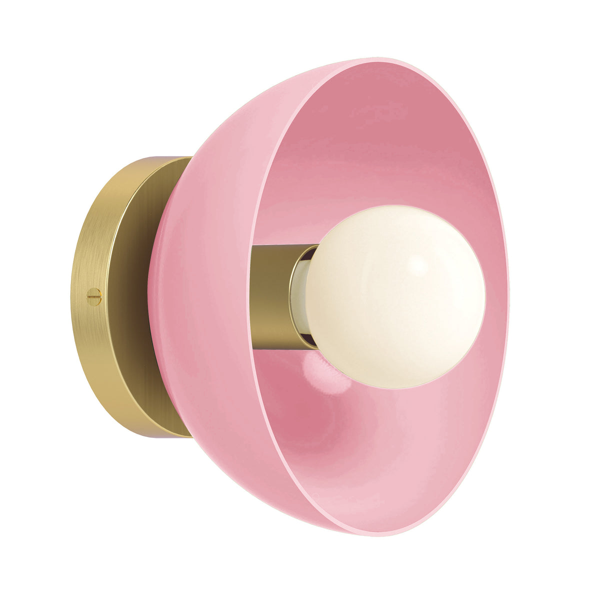 Brass and pinkaboo color Hemi sconce 8" Dutton Brown lighting