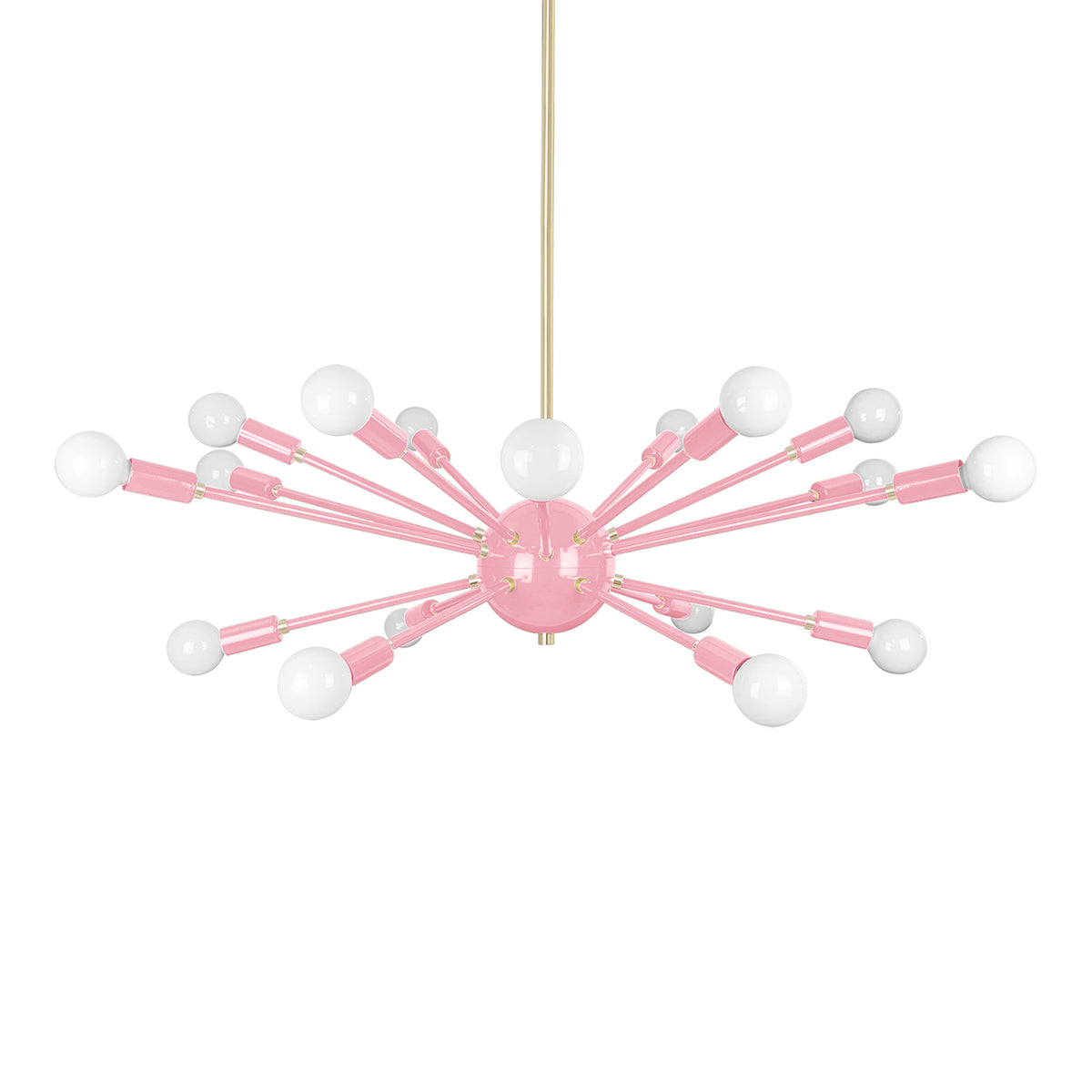 Brass and pinkaboo color Elliptical Sputnik chandelier 32" Dutton Brown lighting
