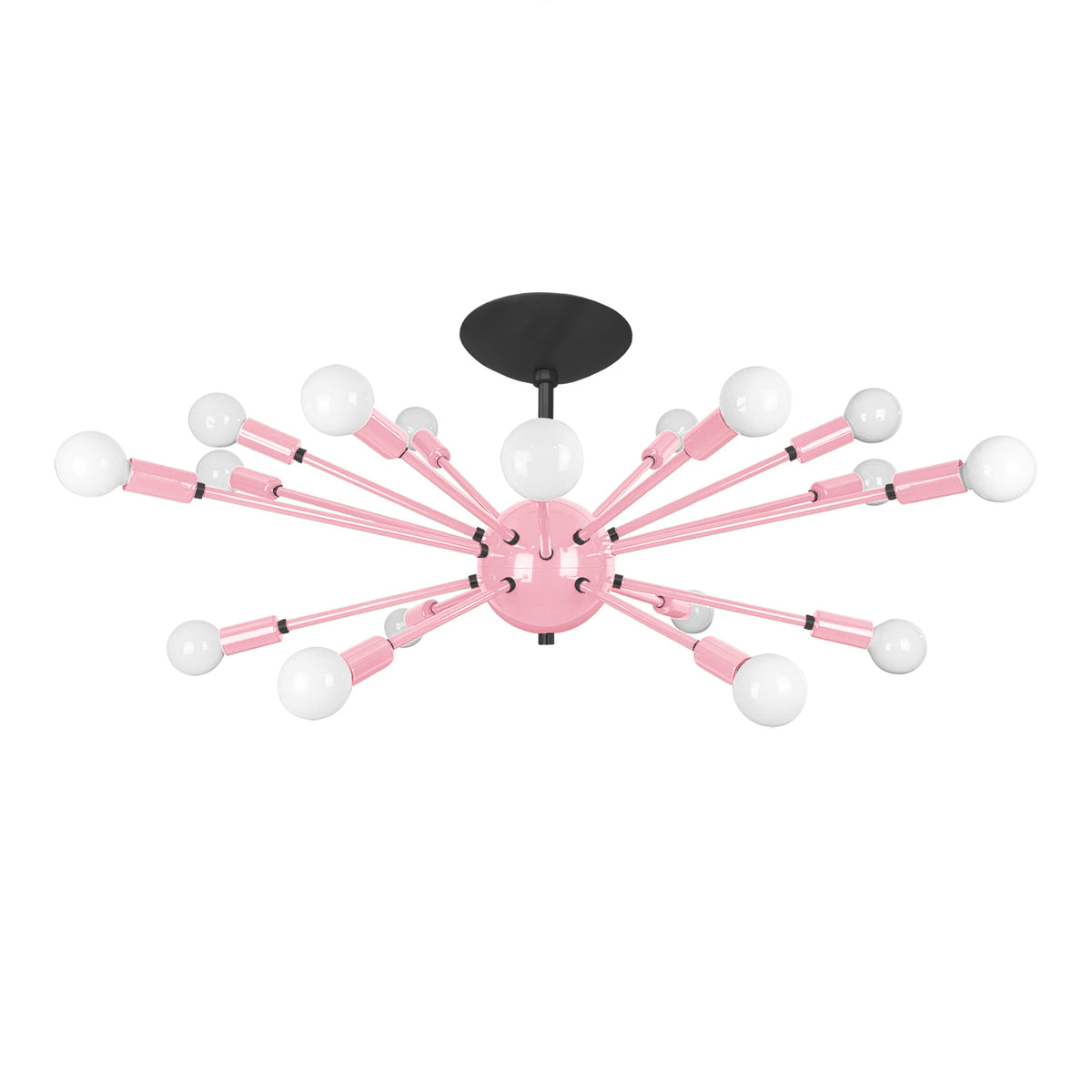 Black and pinkaboo color Elliptical Sputnik flush mount 32" Dutton Brown lighting