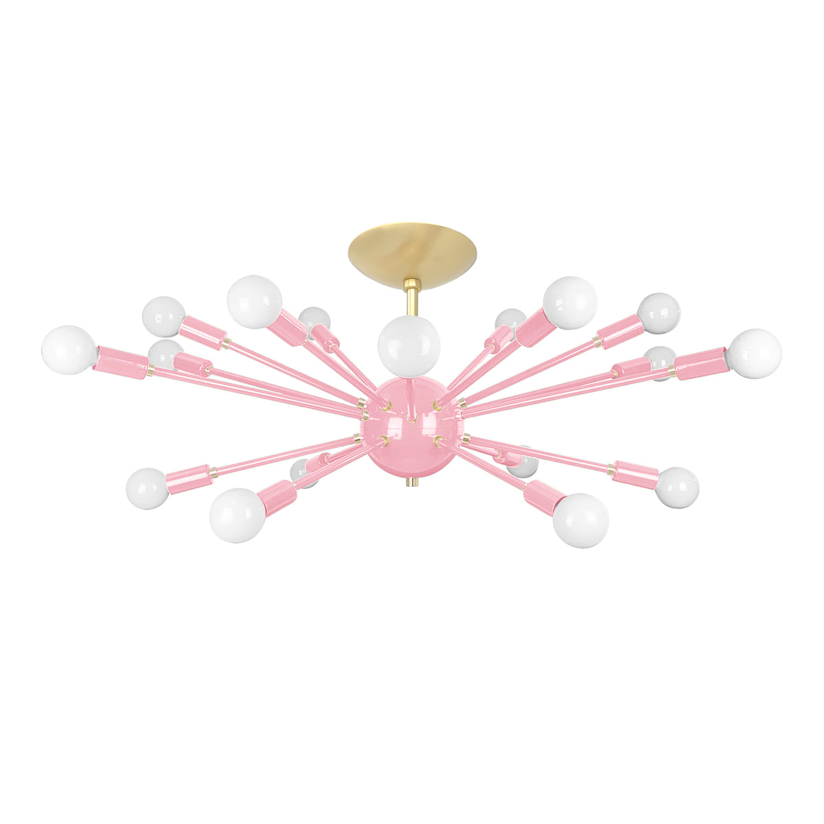 Brass and pinkaboo color Elliptical Sputnik flush mount 32" Dutton Brown lighting