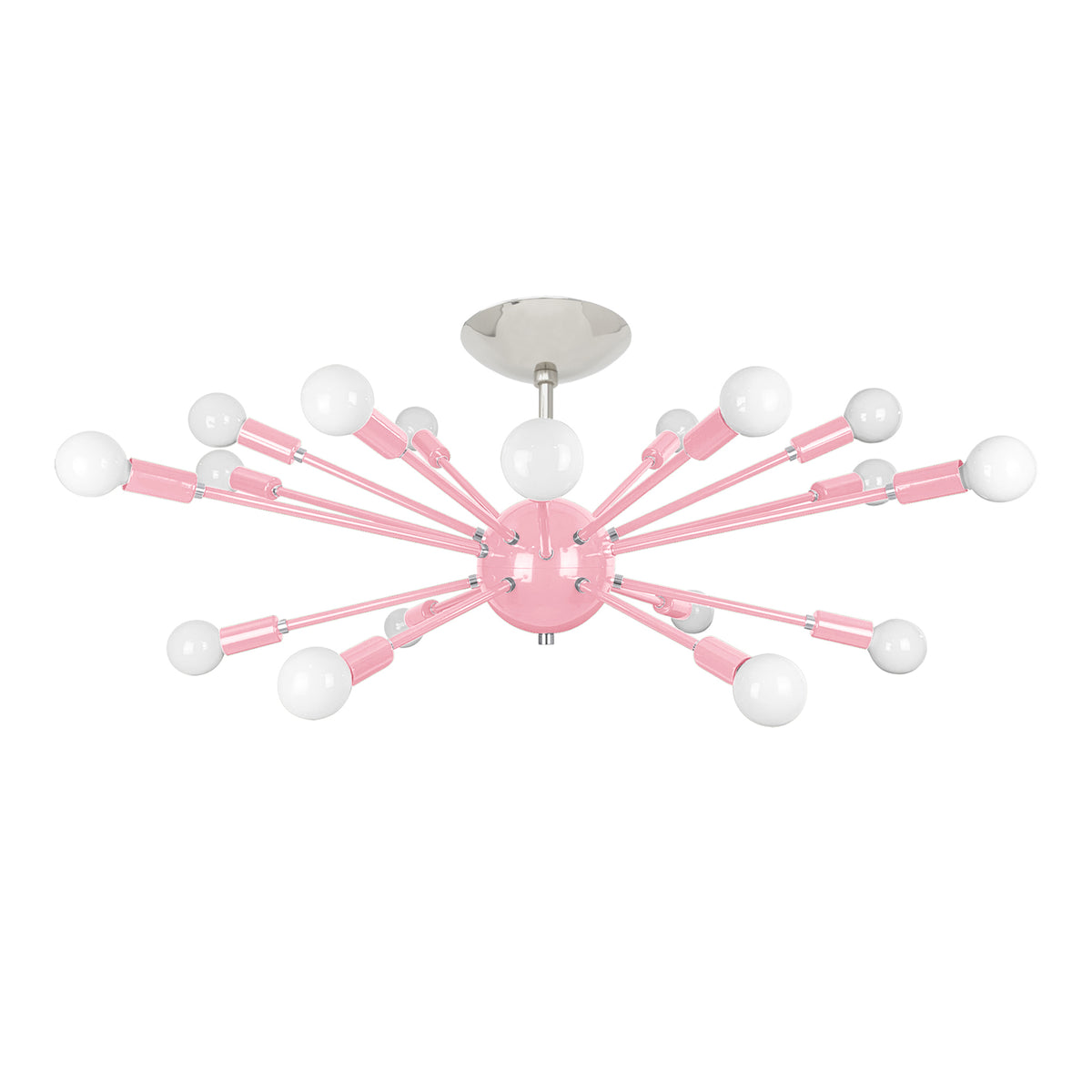Nickel and pinkaboo color Elliptical Sputnik flush mount 32" Dutton Brown lighting