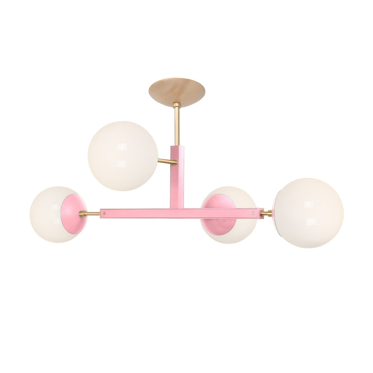 Brass and pinkaboo color Status flush mount Dutton Brown lighting