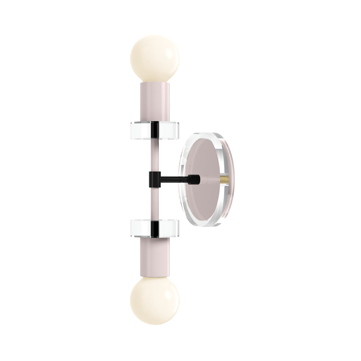 Black and Barely Bianca Acrylic Wall Sconce 12" Dutton Brown Lighting