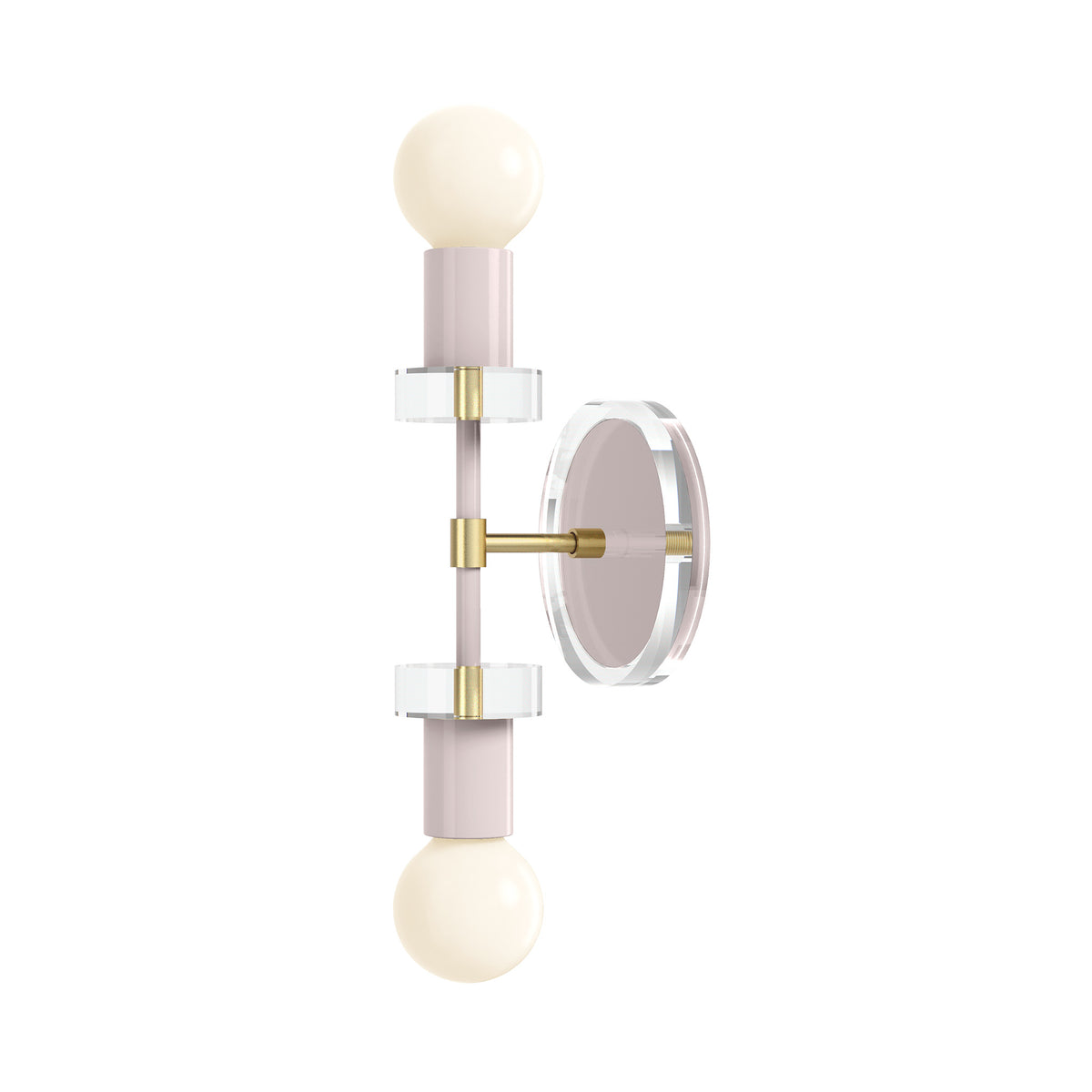 Brass and Barely Bianca Acrylic Wall Sconce 12" Dutton Brown Lighting