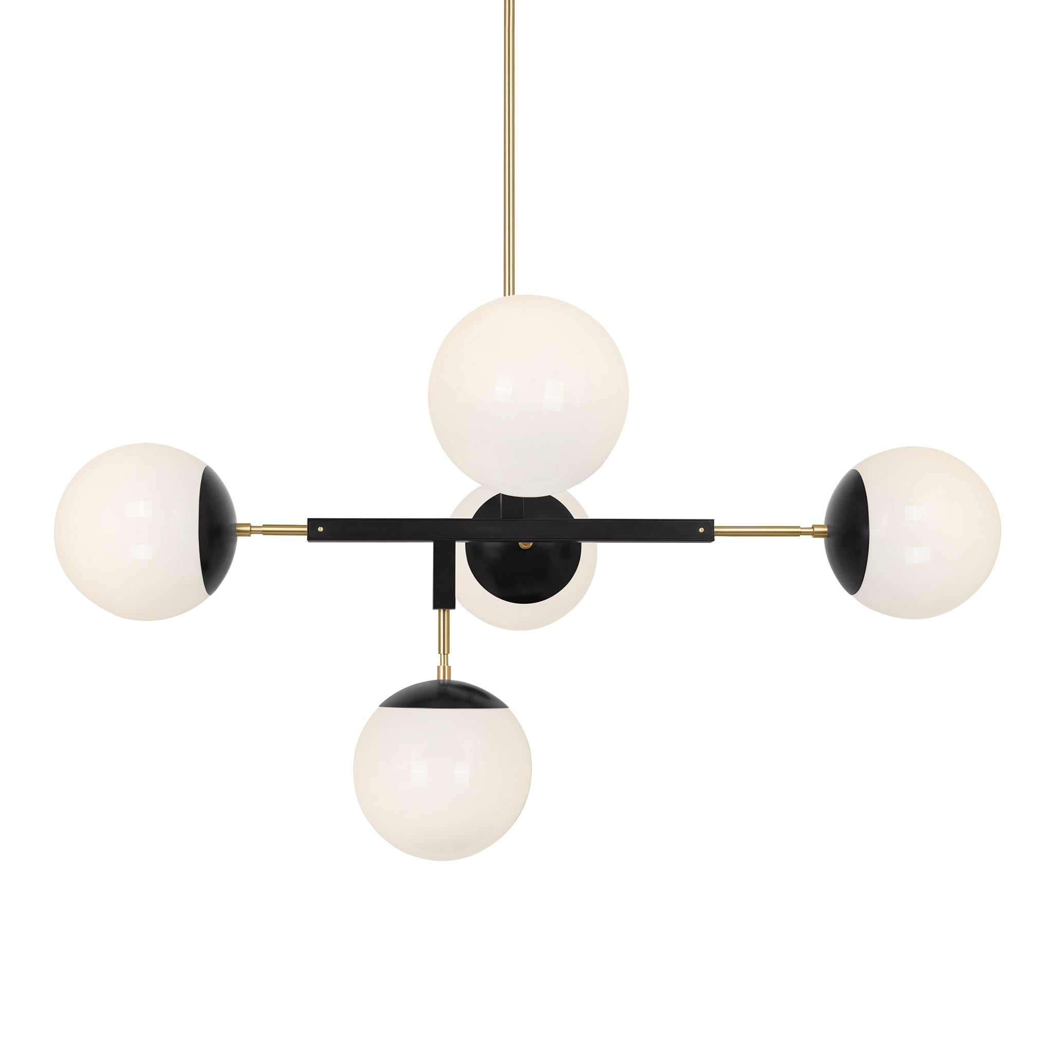 Brass and black color Big Prisma chandelier 42" Dutton Brown lighting