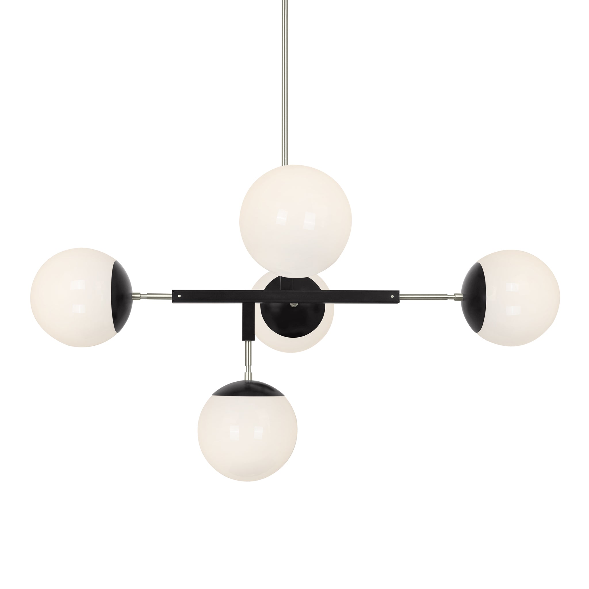 Nickel and black color Big Prisma chandelier 42" Dutton Brown lighting