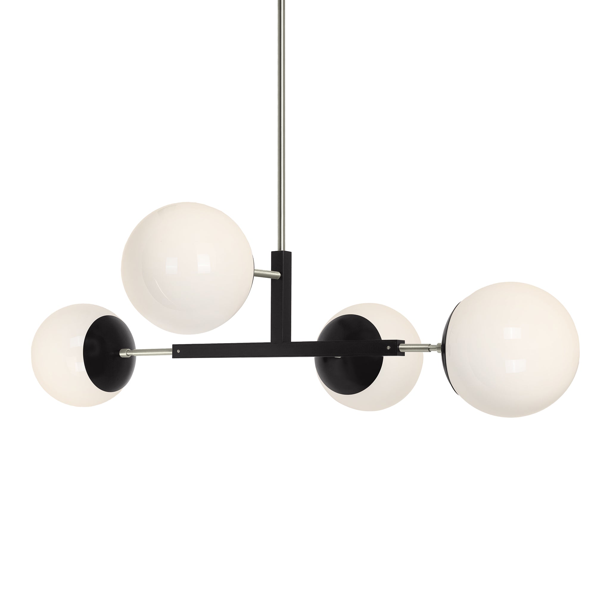 Nickel and black color Big Status chandelier 42" Dutton Brown lighting