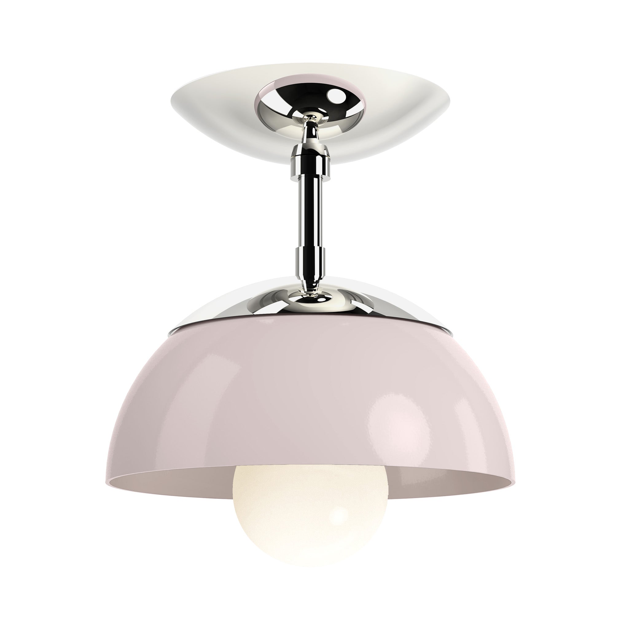 nickel barely color cadbury flush mount 8" dutton brown lighting