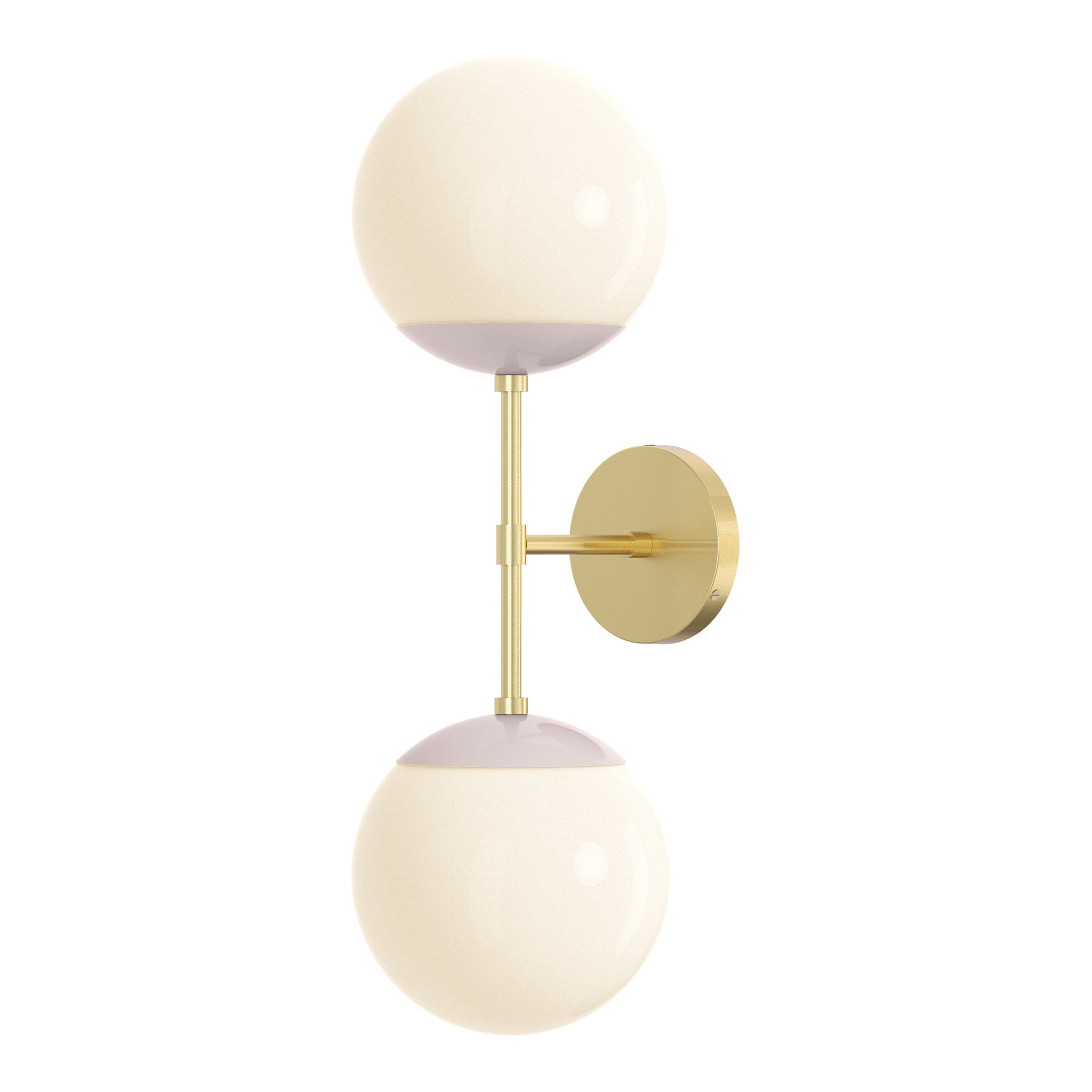 brass barely color cap double sconce 8" dutton brown lighting