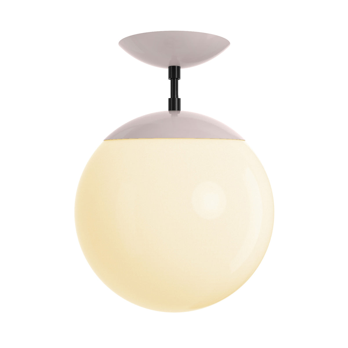 Black and barely cap globe flush mount 10" dutton brown lighting
