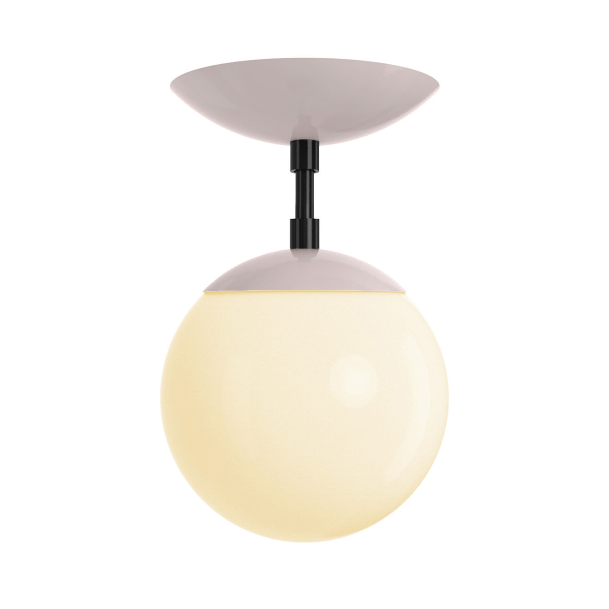 Black and barely cap globe flush mount 6" dutton brown lighting