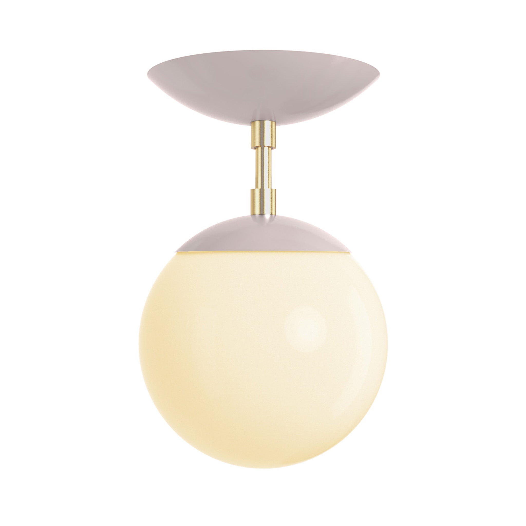 Brass and barely cap globe flush mount 6" dutton brown lighting