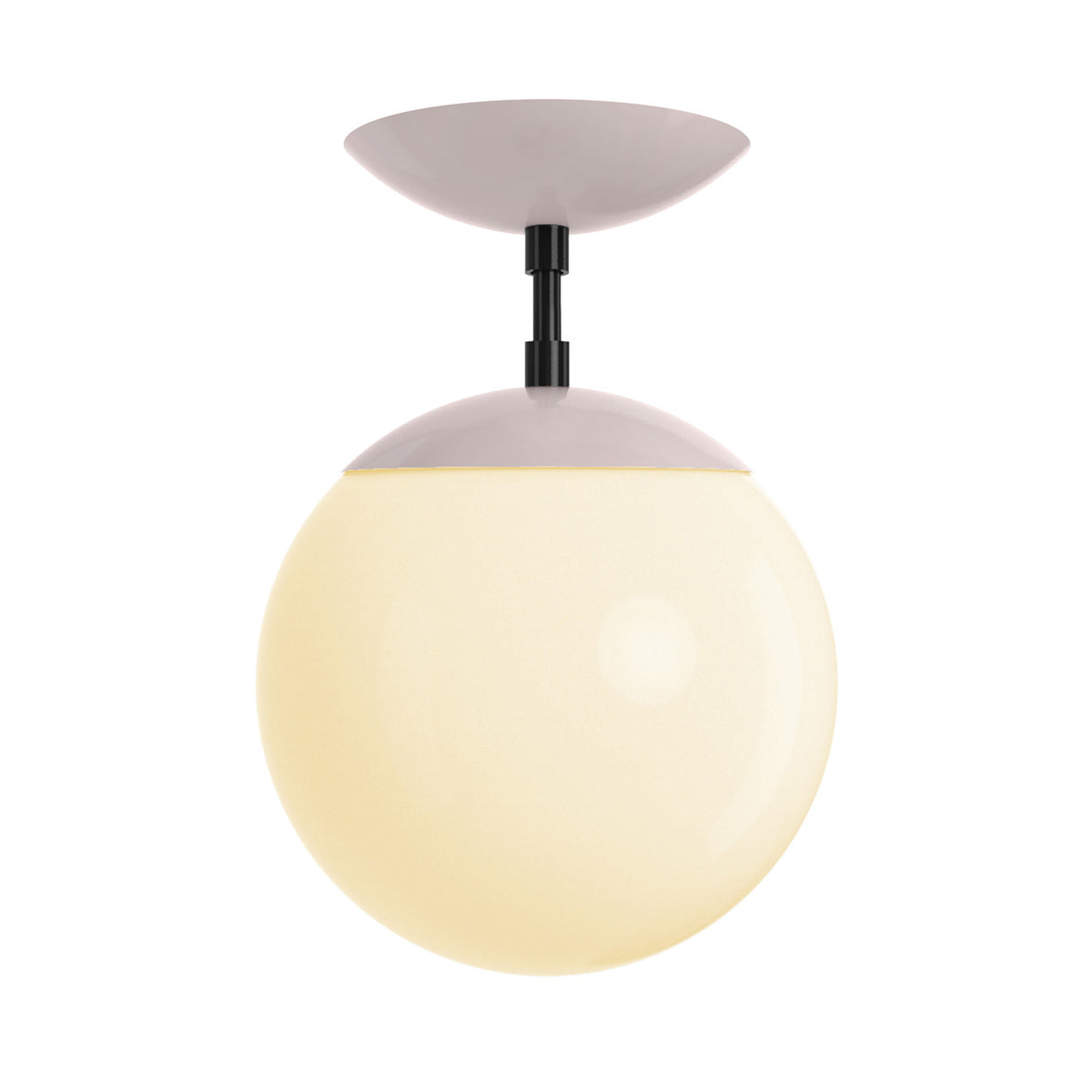Black and barely cap globe flush mount 8" dutton brown lighting