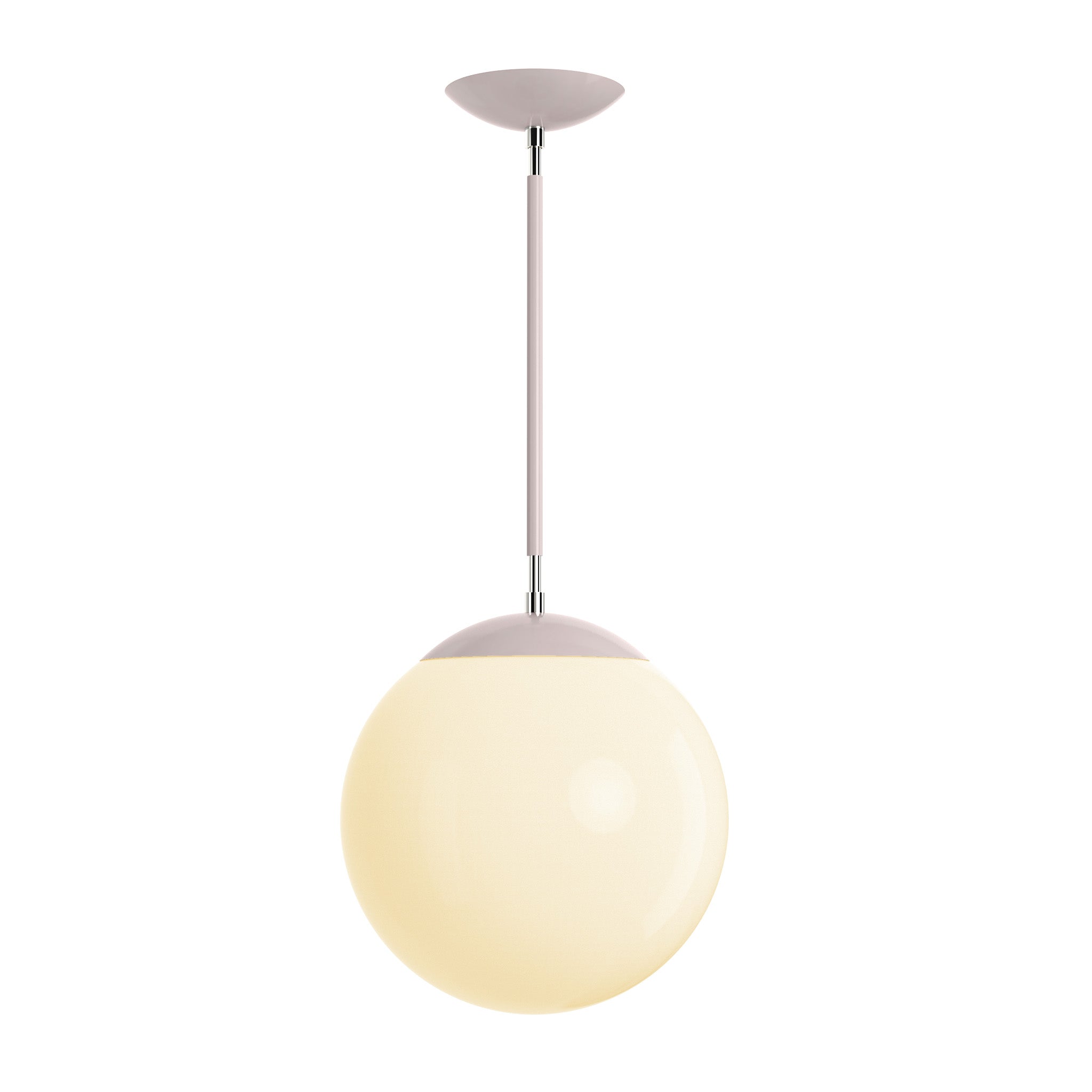 Polished nickel and barely cap globe pendant 12" dutton brown lighting