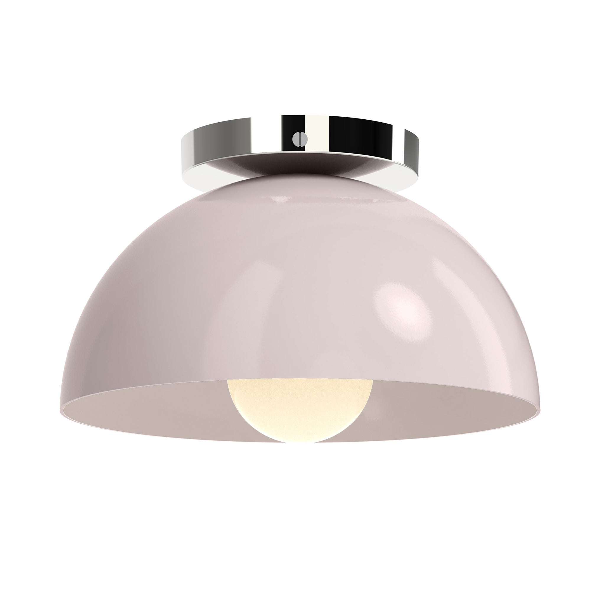 Nickel and barely color Hemi flush mount 10" Dutton Brown lighting