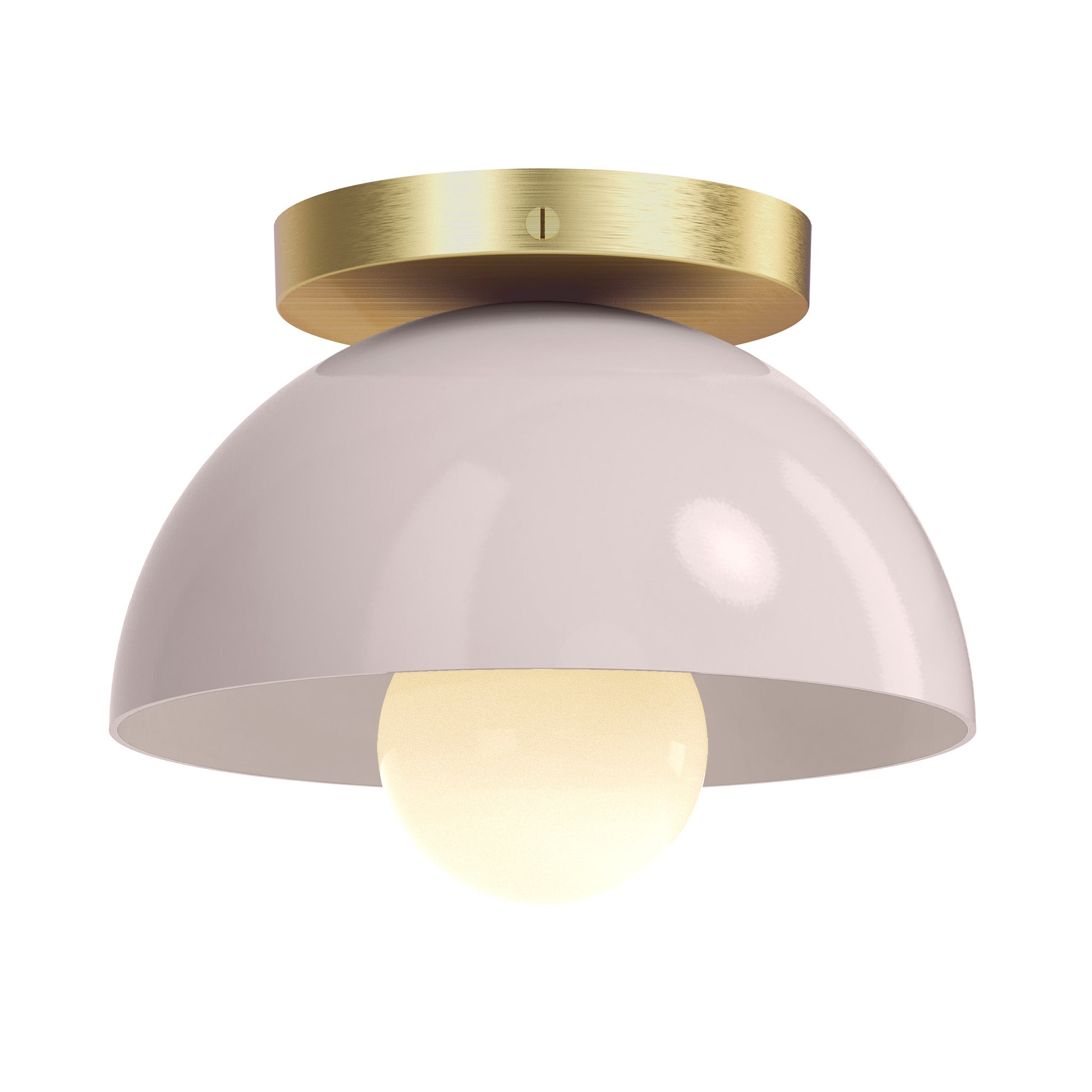 Brass and barely color Hemi flush mount 8" Dutton Brown lighting